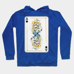 Lion Head Ace of Spades Playing Card Hoodie